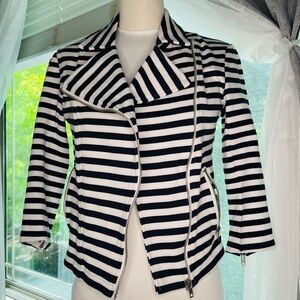 Forever 21 Black and White Striped Blazer